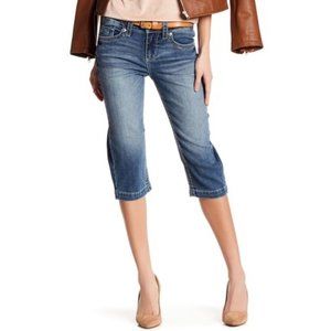 Seven7 Big Stitch Crop Denim Blue Cropped Capri Jeans - Size 8